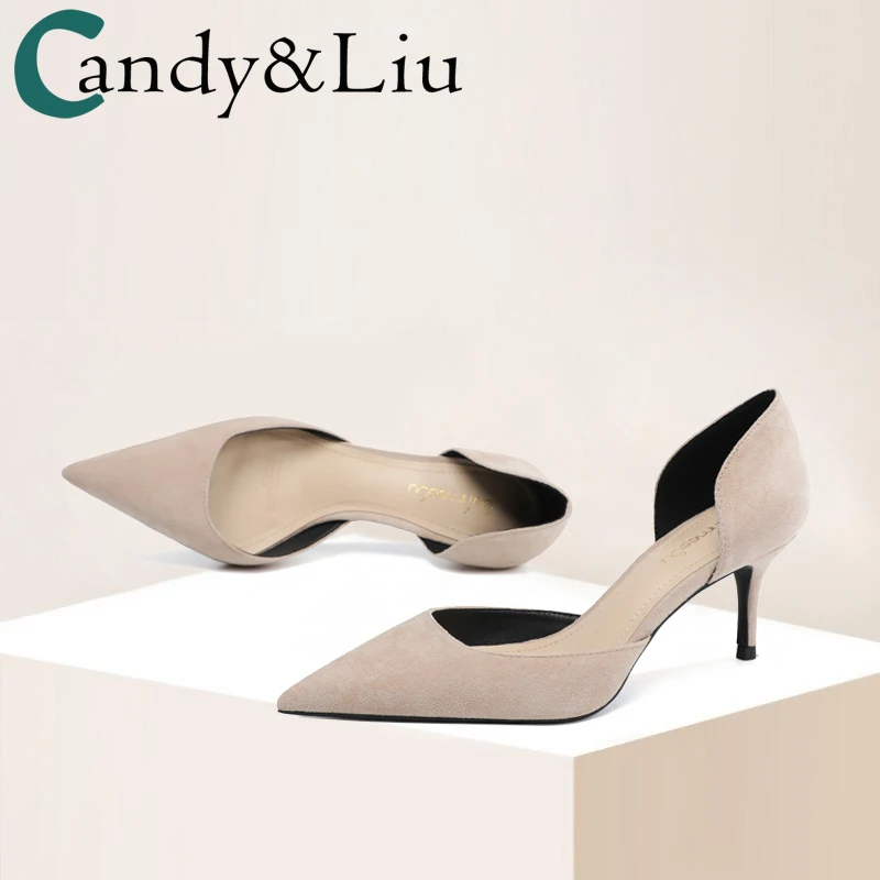 

Nude 6cm High Heels Women's 2021 Summer New Versatile Fashion Professional Hollow Light Pointed Slim Heel Shoes