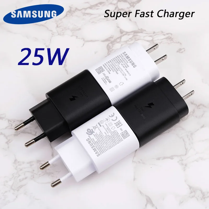 

Original Samsung Galaxy Note 10 25W Super Fast Charging Adapter PD Charger 100CM USB C To USB C Cable For S20 Ultra S20+ A71 A91