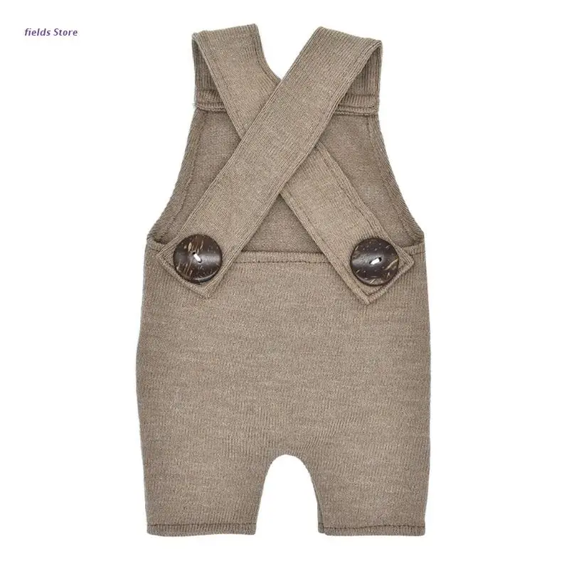 

XX9E Newborn Photography Prop Button Overalls Pants Baby Photo Romper Outfit