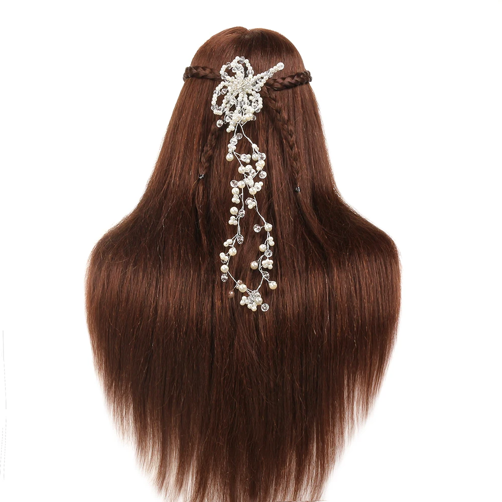 Женские 50% настоящие человеческие волосы парикмахерский манекен