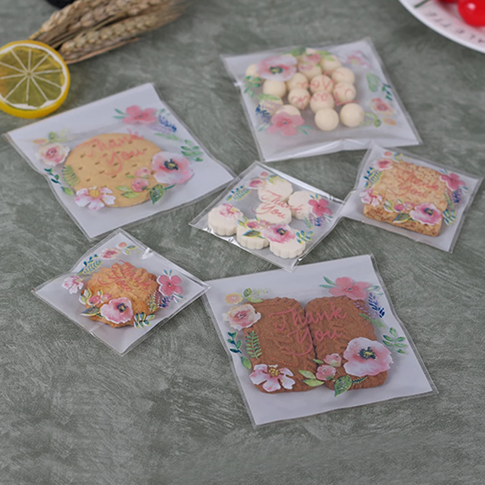 100 шт. прозрачный мешок подарочные пакеты Пластик чехол спасибо сумка Рождество