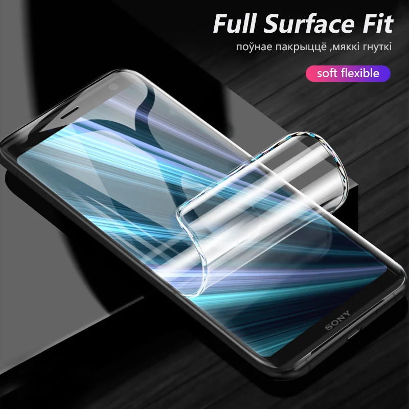 3pcs transparent hydrogel film for sony xperia xz3 smartphone silicon screen protector 3d curved back film not tempered glass free global shipping