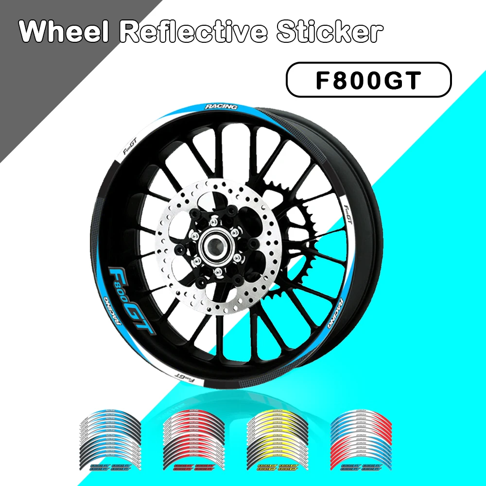 

Motorcycle 12 Strips Sticker Decals Reflective Waterproof Wheel Decals For BMW F 800 GT F800GT F800 GT 2003-2020
