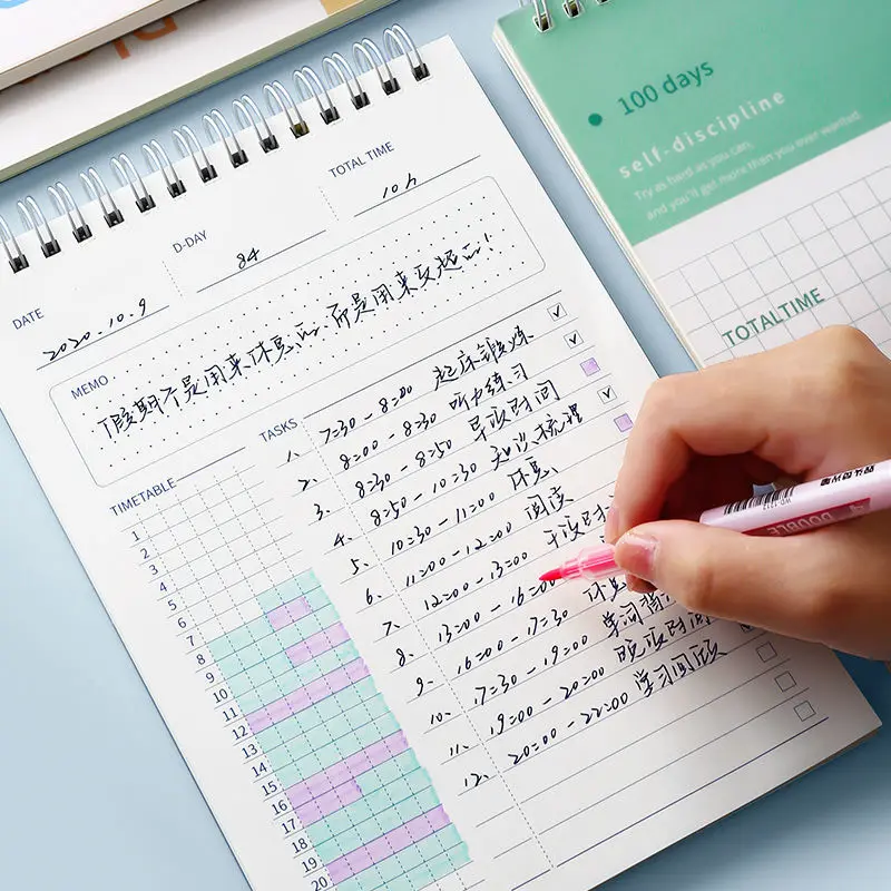 Блокноты цели A5 и журналы спиральные блокноты ежедневник на 2021 год дневник