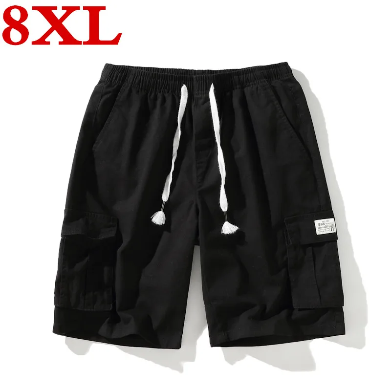 Новинка большой размер 8XL 7XL мужские шорты s одноцветные мешковатые свободные