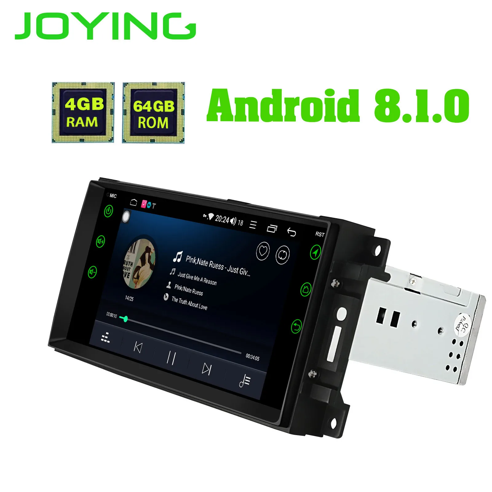 Android 8 1 автомобильный Радио стерео плеер 4 Гб + 64 ГБ с DSP для Jeep Octa Core 1024*600 поддержка