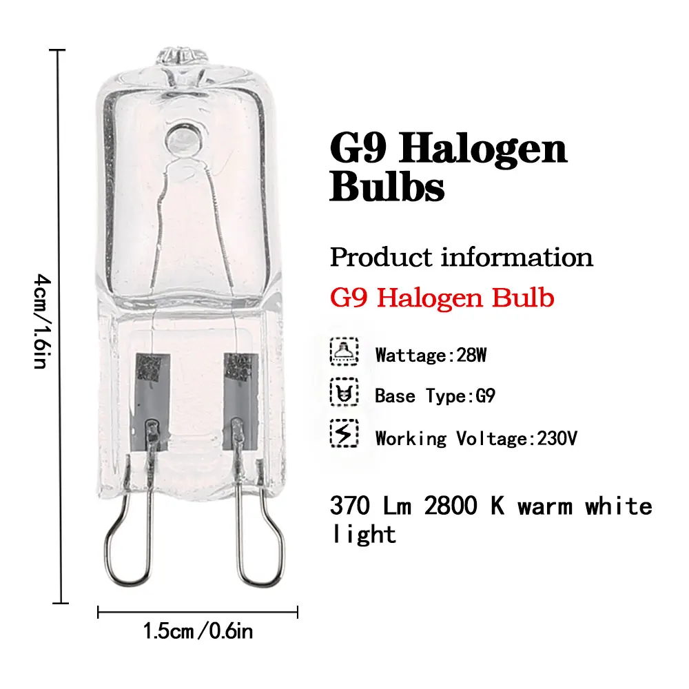 

10pcs G9 Halogen Light Bulbs G9 230V 28W/45W Capsule LED Lamp Bulbs Inserted Beads Crystal Lamp Halogen Bulb Dropshipping