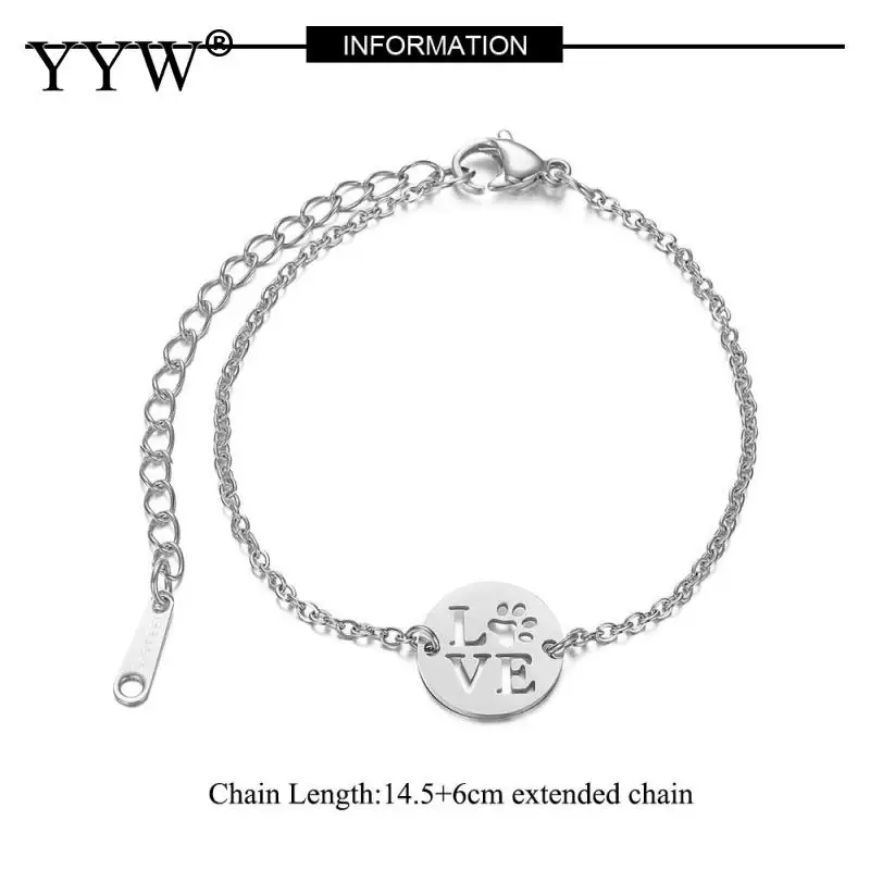 Женский браслет из нержавеющей стали Круглый Овальный расширитель цепочка полые