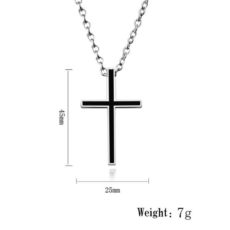 Простой крест Христос кулон ожерелье для женщин мужчин пара подарок титановая