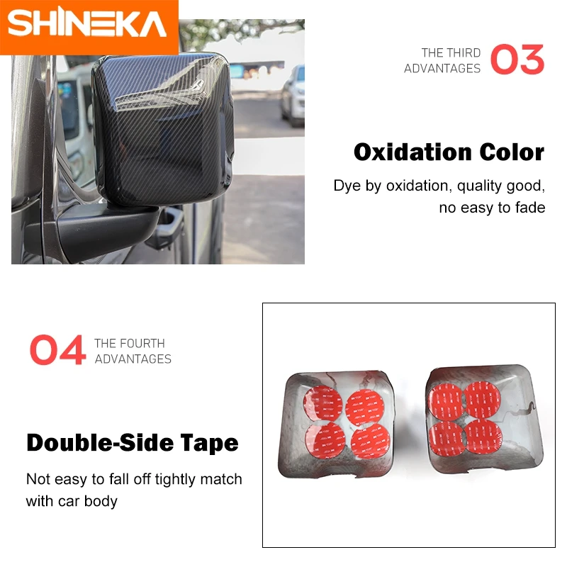 SHINEKA украшение для зеркала заднего вида аксессуары Jeep Gladiator JT Wrangler JL 2018
