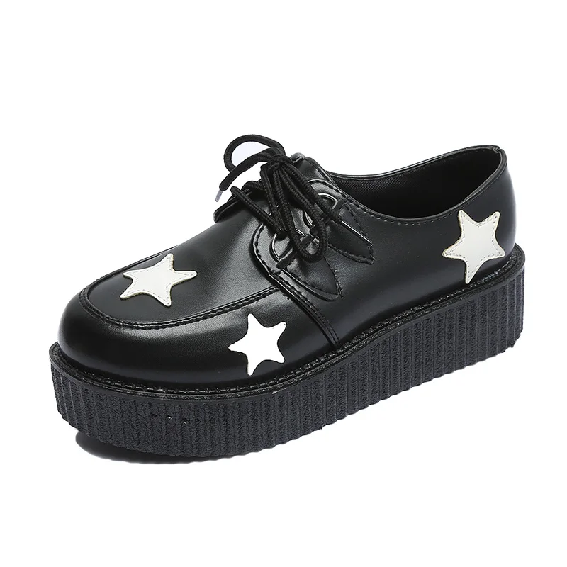 

HKXN 2021 New Women's Shoes Flats Ladies Leather Platform Loafers Casual Shoes Fashion All-match Lolita Shoes Zapatos Mujer