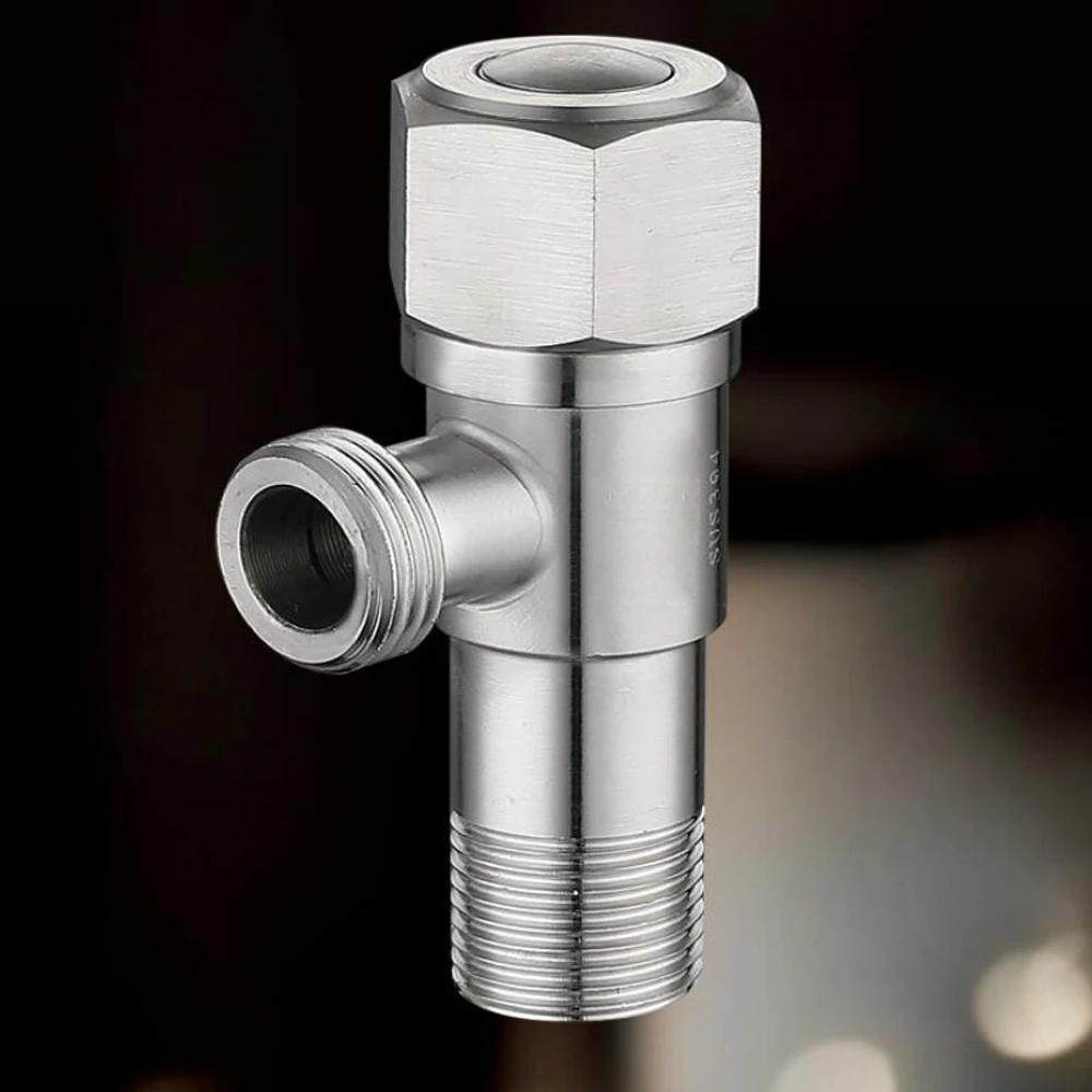 

G1/2 Thread Triangle Valve 304 Stainless Steel Angle Valve Hot and Cold Water Valve Bathroom Connector for Toilet Basin Water He