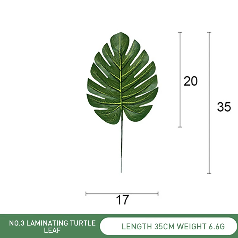 green Leaf 20cm Пластиковые искусственные листья GreenTropical Пальмовые Листья моделирование лист для вечерние для дома садовые украшения DIY - Цвет: green Leaf 20cm