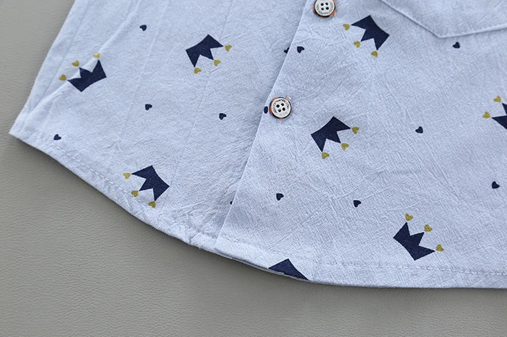 

Hot Summer Set Toddler Kids Baby Boys Bow Crown Gentleman Shirt Tops Shorts Outfits Set First Worker