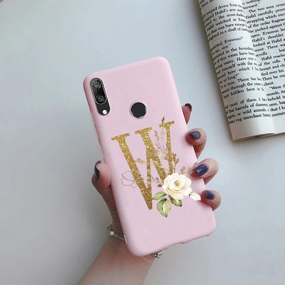 for huawei y7 y7 prime pro 2019 case cute letters soft slim silicone phone back cover cases for huawei y7 y 7 2019 dub lx1 case free global shipping