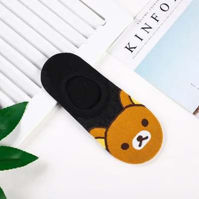 Носки с мультипликационным принтом Rilakkuma Kiiroitori, милые забавные носки, новинка, персонализированные женские хлопковые носки, calcetines mujer divertido - Цвет: 2-1