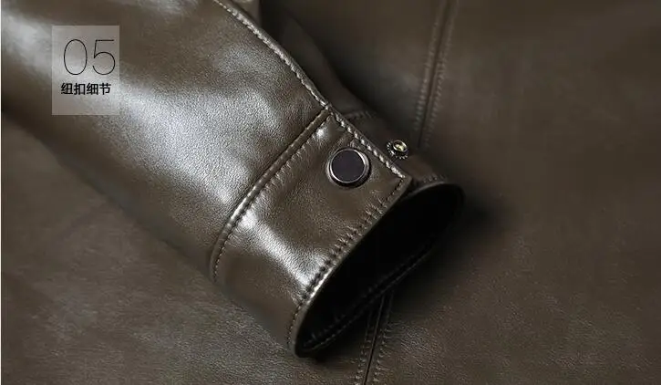 Куртка мужская из овечьей кожи модная деловая повседневная кожаная куртка с