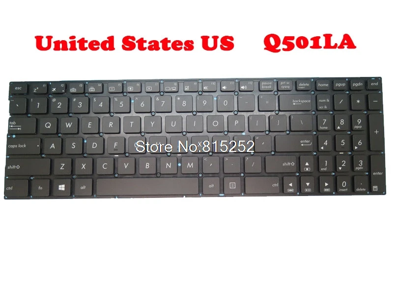 Клавиатура для ноутбука ASUS Q501 Q501LA N541 N541LA Q553 Q553UB, черная, США, без рамки, с подсветкой