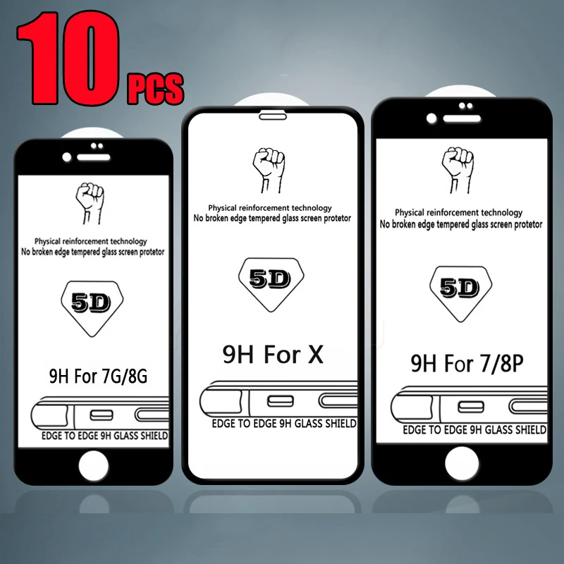 Изогнутое закаленное стекло 5D с полным покрытием защитная пленка для экрана iPhone