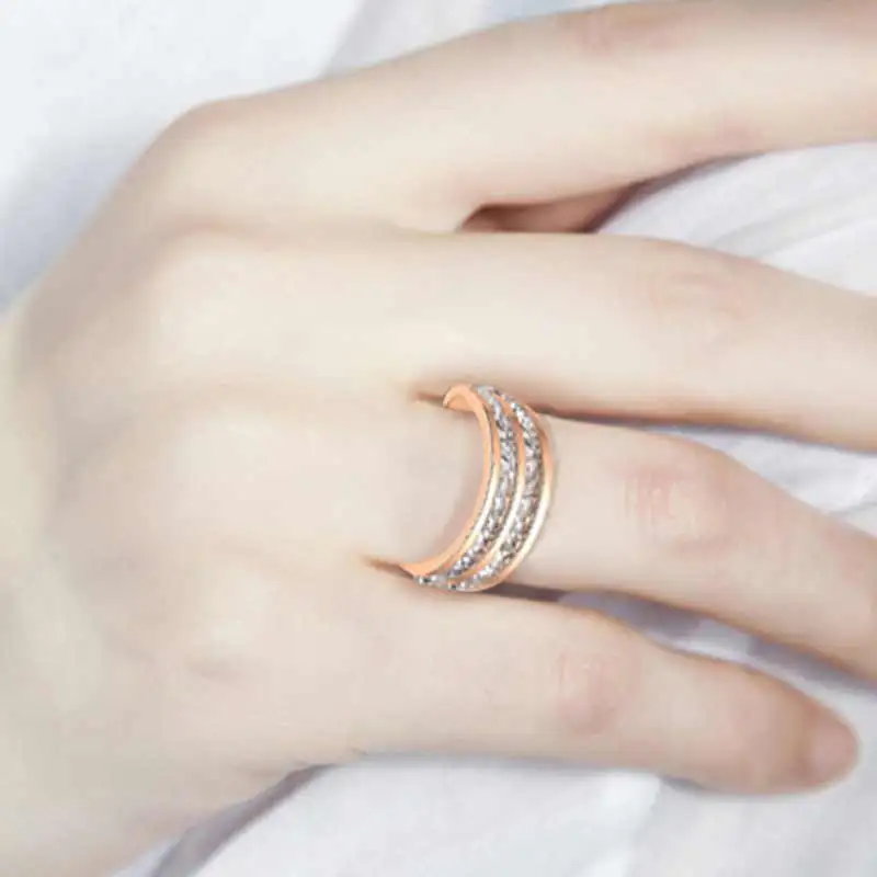 JHSL 4 мм/8 мм тонкие маленькие женские кольца из нержавеющей стали с фианитом CZ