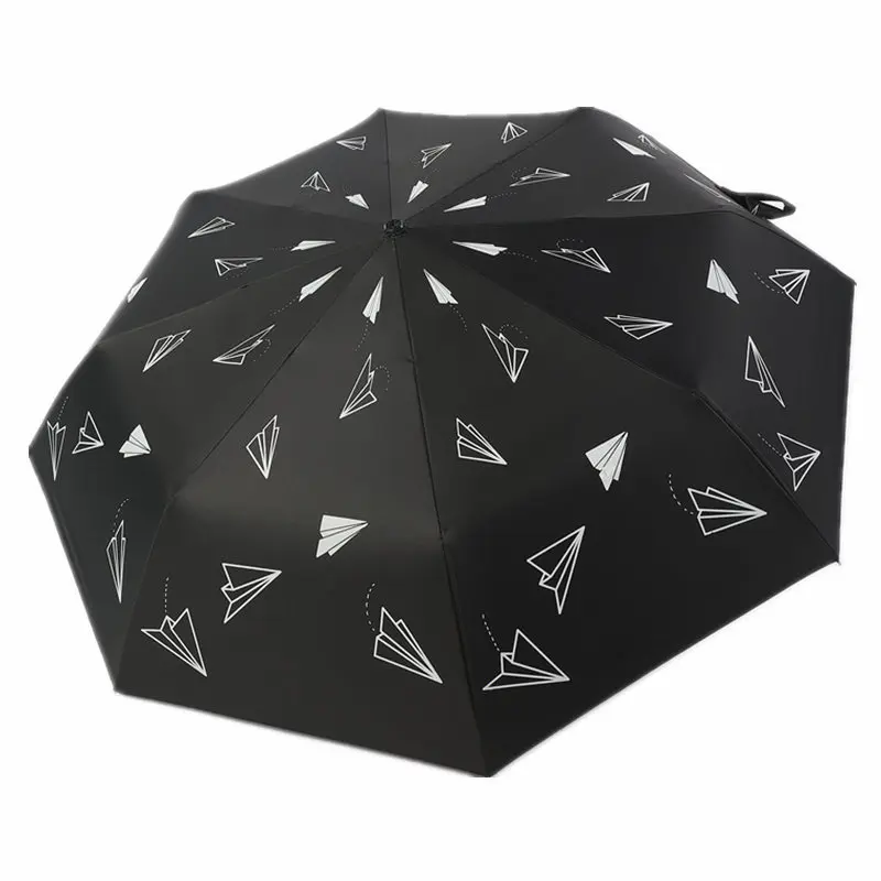 Fully-Automatic Pongee Sun Rain Umbrella anti Wind UV proof Three Folding Solid Color Sunshade man women | Дом и сад