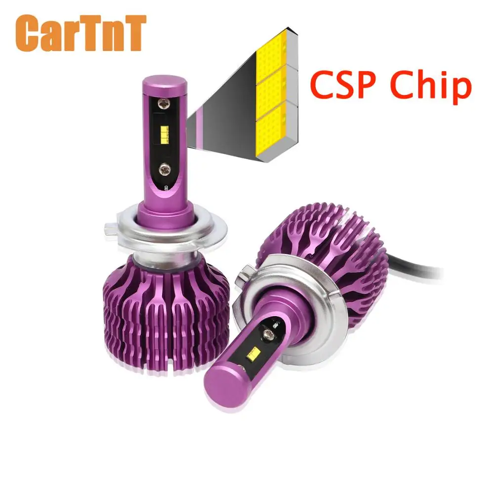 CarTnT 2 шт. LED H7 H4 H11 H1 H3 9005 9006 HB4 HB3 5202 H8 Canbus автомобильные фары светодиодные лампы 100 Вт 12000LM 6500K 12V противотуманные
