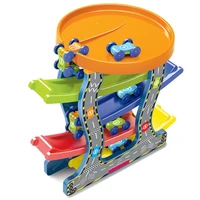 5 layer ramp race track 4 mini inertia car sliding toys baby toddler motor skill developmental learning toys kid