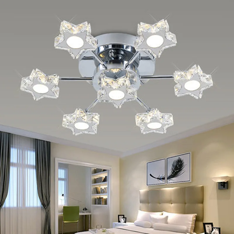 Роскошный Кристалл K9 потолочный светильник звезда романтическая гостиная