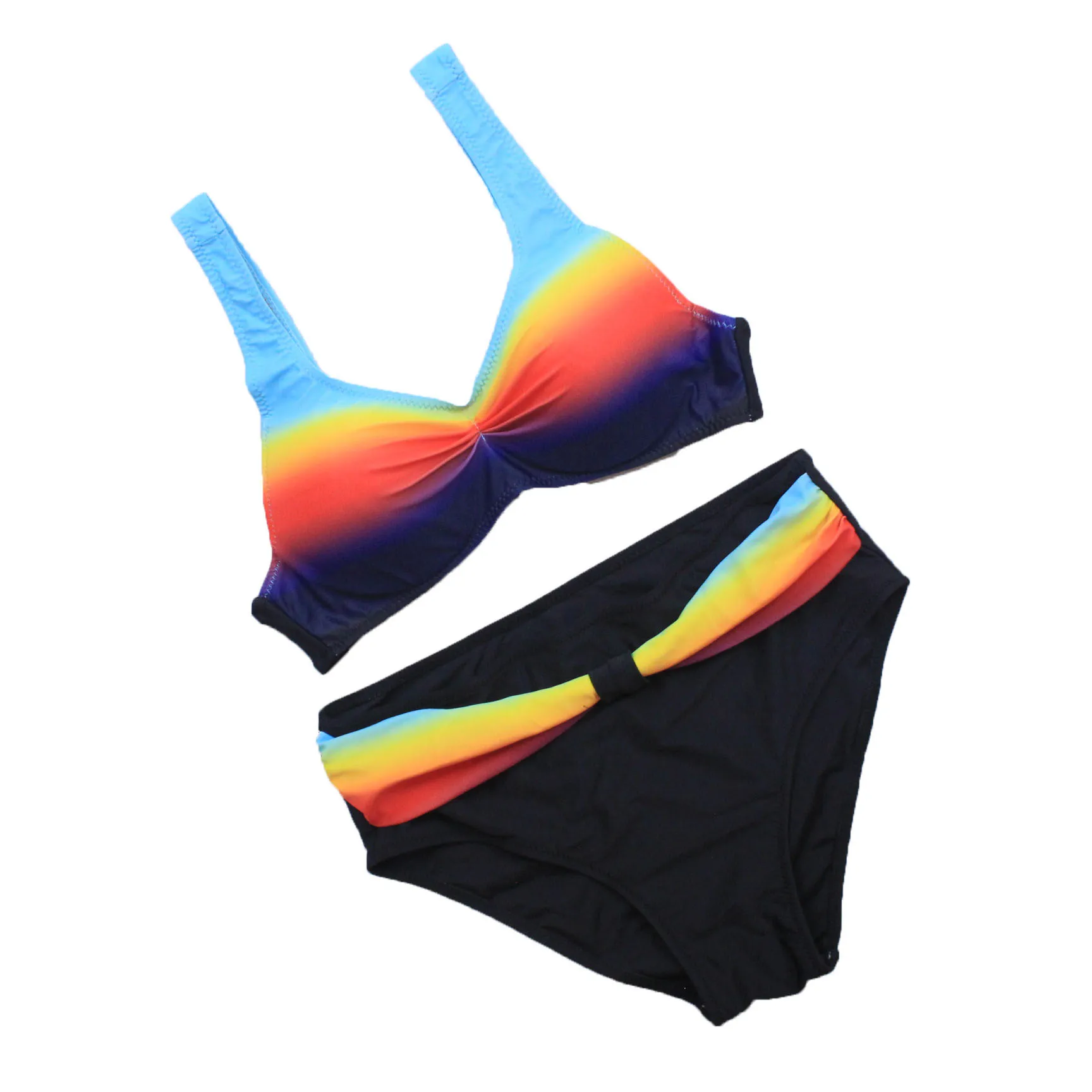 

New fashion split bikini rainbow gradient swimsuit women