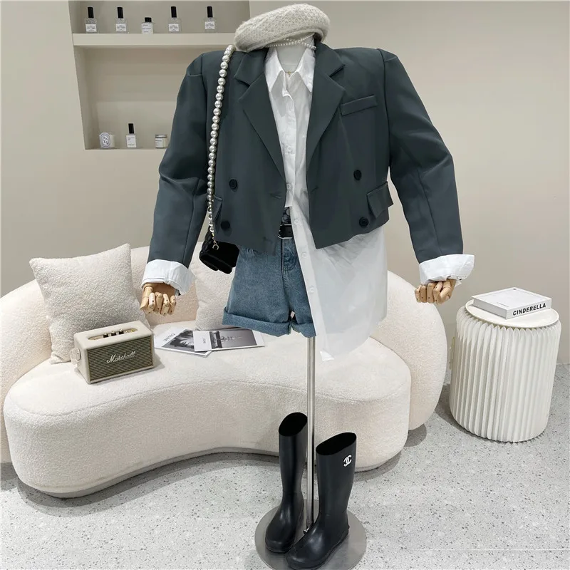 

Women's Spring Summer 2021 Niche Design Fashion Relaxed Temperament White Shirt Suit Top Blazer Jacket