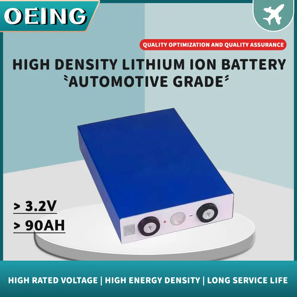 

Аккумуляторная батарея 3,2 В, 90 Ач, литий-железо-фосфатная аккумуляторная батарея большой емкости для мотоцикла, электромобиля, стандарт ЕС, ...