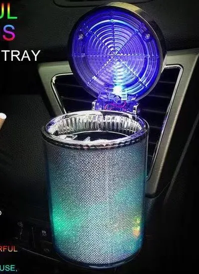 

Car Ashtray Led Light Airtight Lid Multifunctional Vehicle Cup Holder Air Vent Ashtray Trash Can Auto Interior Decor Accessories
