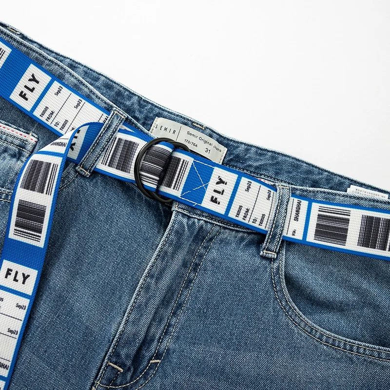 Джинсы Semir мужские с дырками модные штаны небольшим конусом поясом лето 2020 |
