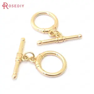 (38837)6 наборов 24 к золотого цвета латунь O тумблер браслет из застежек подключения застежки для изготовления украшений принадлежности Diy фурнитура Аксессуары