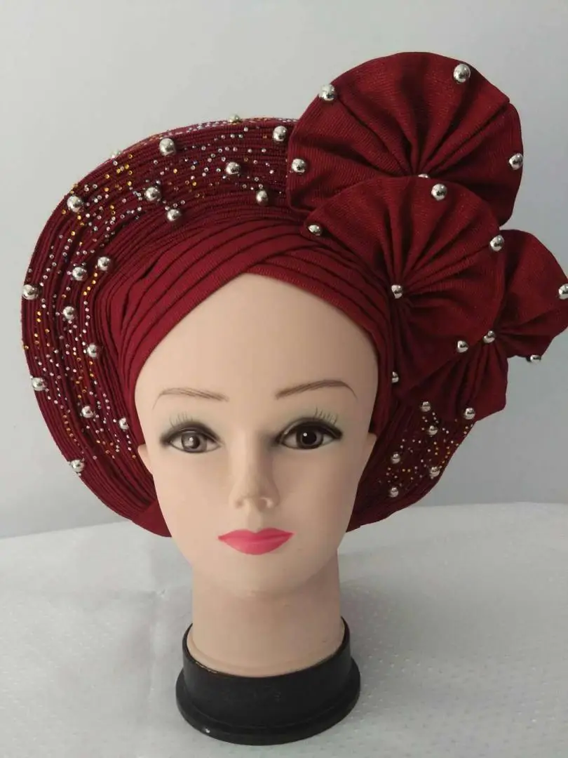 Модный женский Африканский галстук Aso Oke с бусинами и камнями 2020