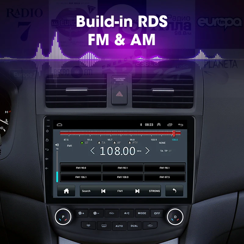 Автомобильная магнитола на Android 10 0 8 ядер 4 Гб + 64 ГБ для Honda Accord 7 2005-2008 Wi-Fi RDS IPS
