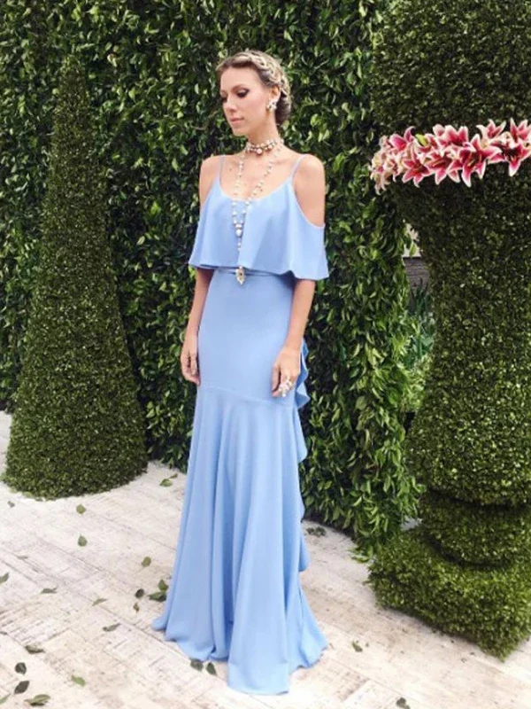Vestido Madrinha синие платья подружки невесты на тонких бретелях 2020 шифоновое