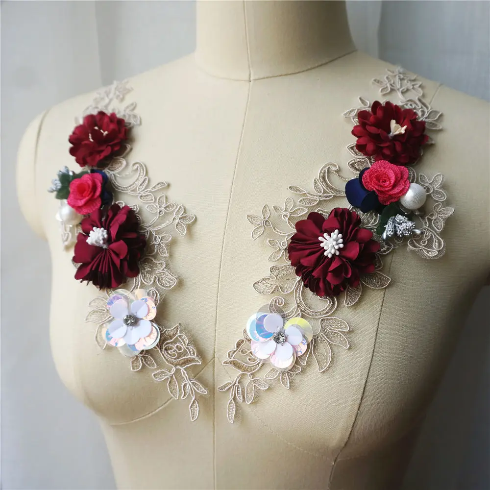 2 шт. вышитые бусины в виде роз|Заплатки| |