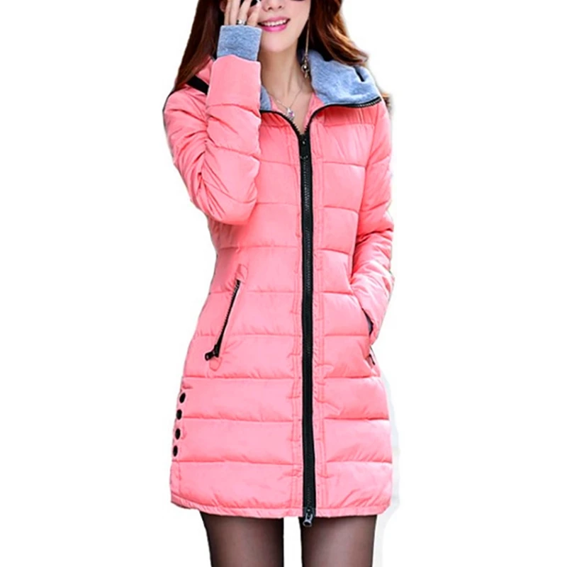 Женское зимнее теплое пальто с капюшоном модель 2019 года яркая куртка хлопковой