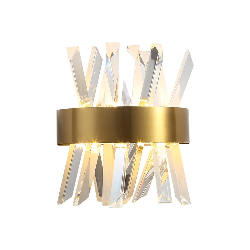 

Modern Bedroom Bedside Light Lamp Decor Crystal Wall Lamp Simple Living Room Home LED Wall Sconce Gold Light Fixture Luminaria