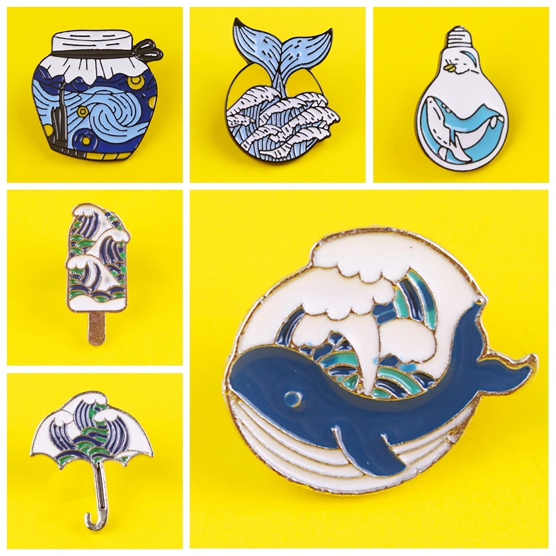 Серии волны шпильки КИТ Броши Зонт бутылка эскимо из сплава металла и цинка