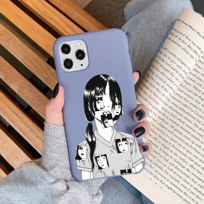 

Junji Ito Collection Tees Horror Phone Case Solid Color Soft Cover for iphone 13 11 Pro Max X XS Max XR 7 8 6 6S Plus