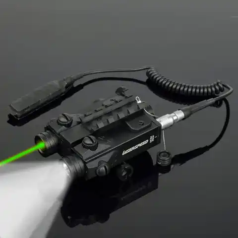 Тактический военный Стандартный двухлучевой светодиодный фонарь, зеленый лазер, 5 мВт, противоударный светильник онарь для полицейских раз...