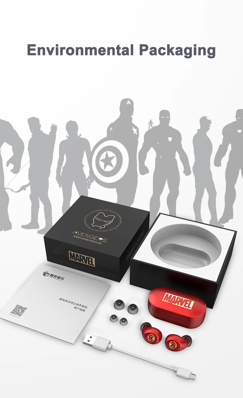 

Disney certified iron man TWS wireless Bluetooth headset