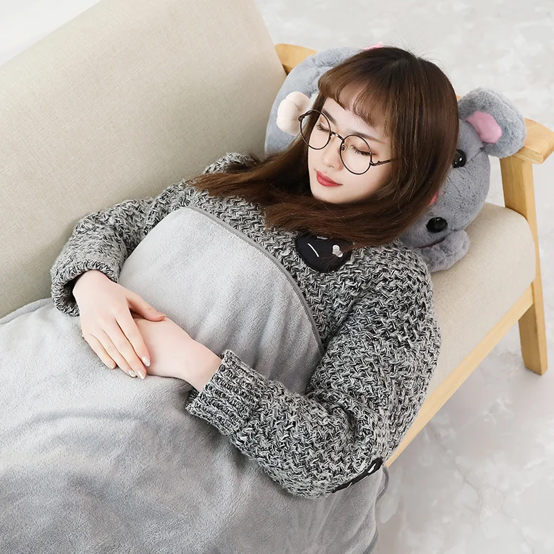 40 см Kawaii кукла мышка подушка одеяло мягкое теплое одеяло мыши плюшевые игрушки хомяк кукла мышка портативное одеяло подарок для девочки