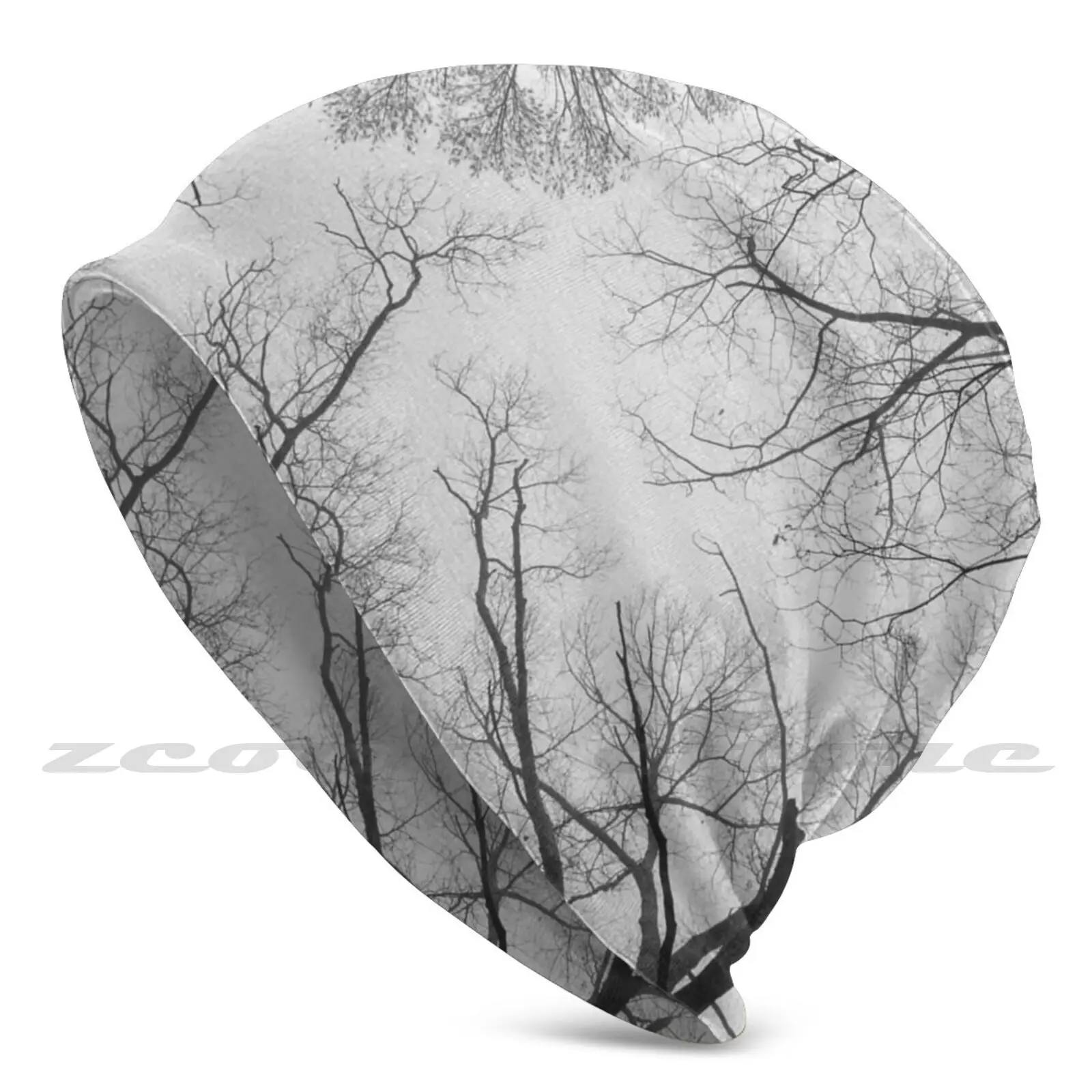 

Трикотажная шапка Treetops I Bw для взрослых и детей, кепка для уличных занятий спортом, дышащие силуэты деревьев, черного и белого цветов