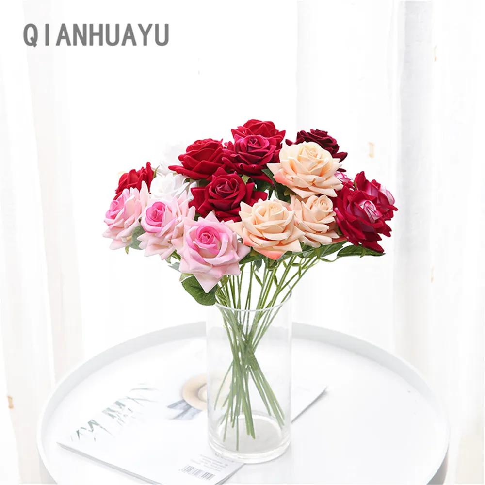 

1/5Pcs Silk Artificial Rose Flowers Branch Wedding Bouquet False Flower Home Room Table Decoration Vase Arrange Plant Garlands