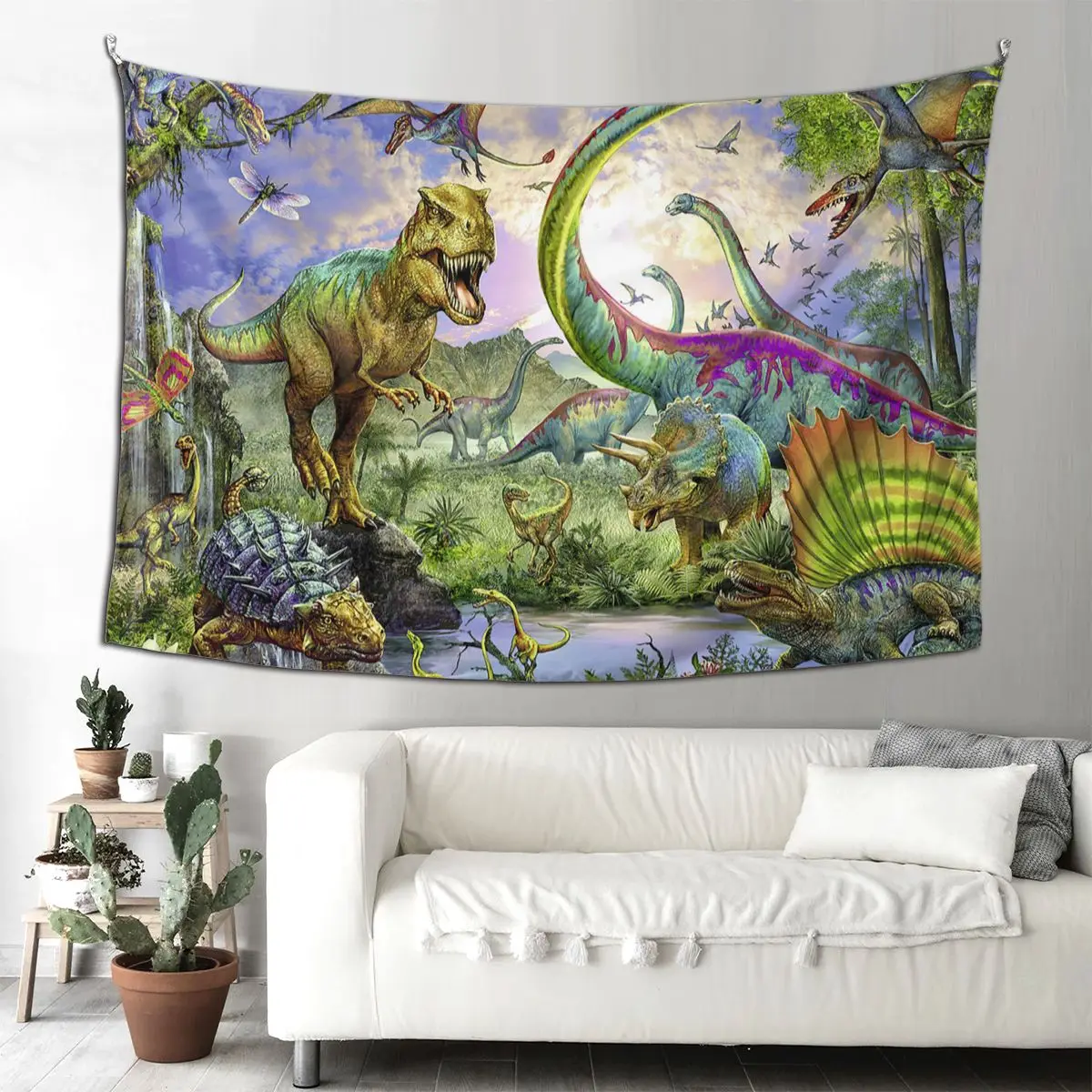 

Animal Dinosaurs Dinosaur Tapestry Bohemian Polyester Wall Hanging Colorful Room Decoration Background Cloth Retro Blanket