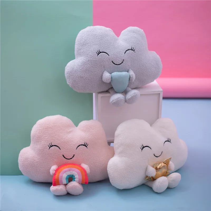 Подушка в скандинавском стиле с радужными облаками удобная детская игрушка