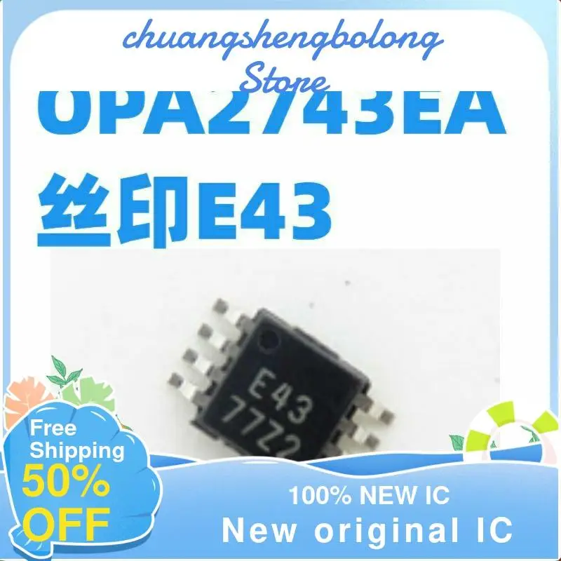 

10-200PCS OPA2743EA OPA2743 E43 MSOP8 New original IC